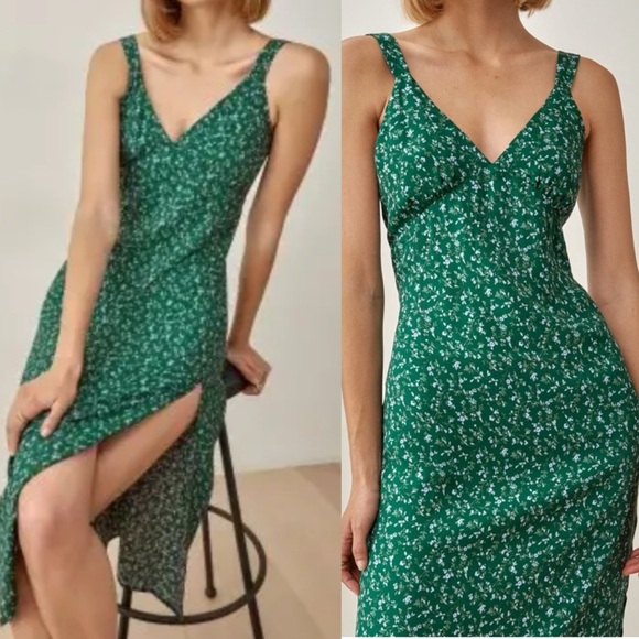 Reformation Emerald Floral Midi Dress - Picture 3 of 13
